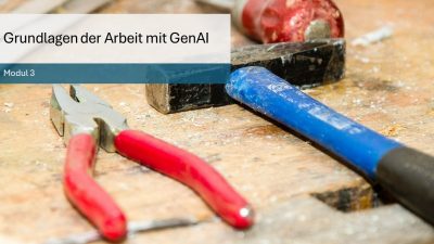 In diesem Modul lernen Sie das Handwerkszeug zur professionellen Arbeit mit GenAI.